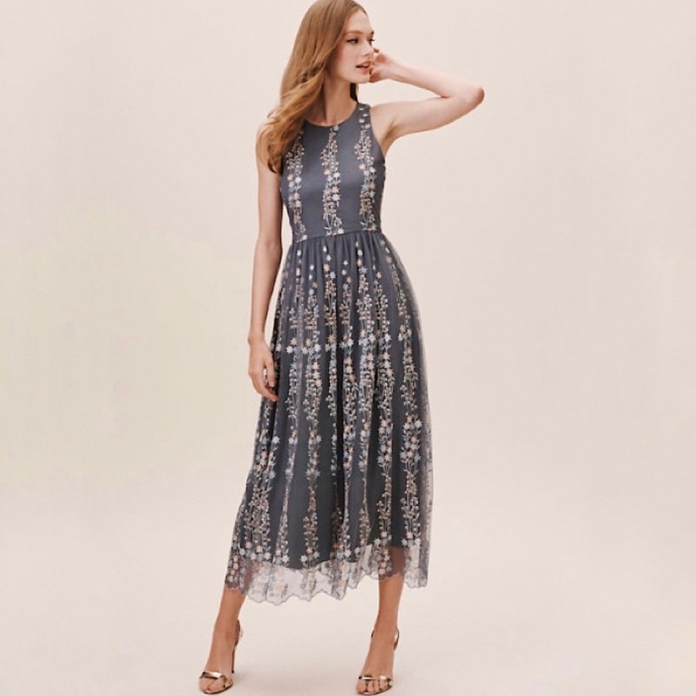 BHLDN | Floral Embroidered Holiday Parsons Dress